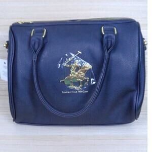 Beverly Hills Polo Club‎ BHPC Black Purse Vegan Leather Handles or Strap